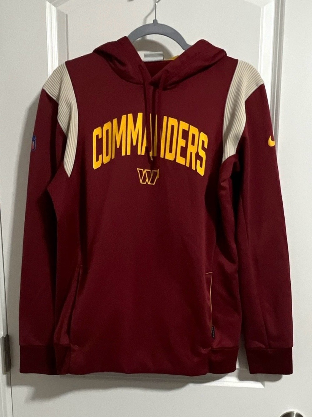 NFL Washington Commanders Maroon Hoodie with Yellow Lettering